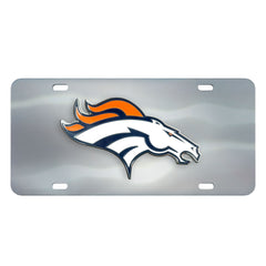 Denver Broncos 3D Stainless Steel License Plate