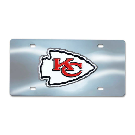 Kansas City Chiefs 3D Stainless Steel License Plate