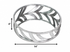 Bandeja de tocador geométrica de metal redonda plateada de 14"