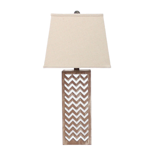 6 X 6 X 27.5 Tan Metal Mirror - Table Lamp - Homeroots