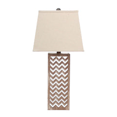 6 X 6 X 27.5 Tan Metal Mirror - Table Lamp - Homeroots