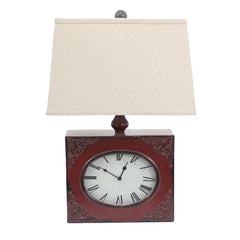 7 X 7 X 22 Red Vintage Metal Clock Base - Table Lamp - Homeroots