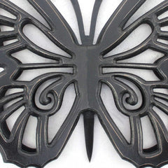 23" X 19" Black Rustic Butterfly Wooden Wall Decor - Homeroots