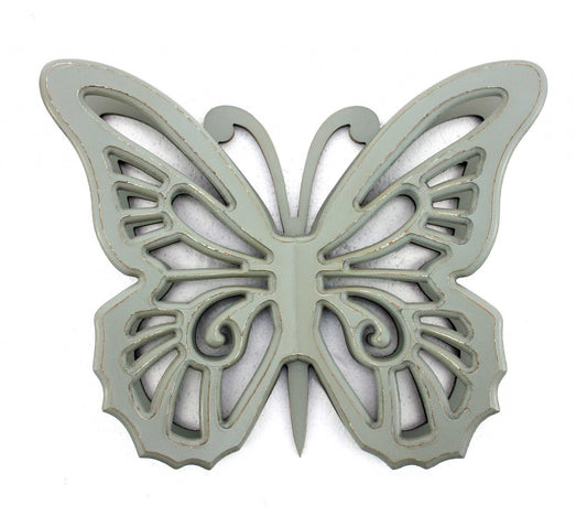 23" X 19" X 4" Gray Rustic Butterfly Wooden  Wall Decor - Homeroots