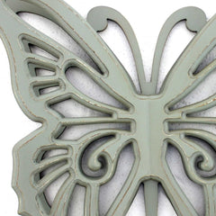 23" X 19" X 4" Gray Rustic Butterfly Wooden  Wall Decor - Homeroots