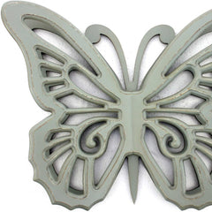 23" X 19" X 4" Gray Rustic Butterfly Wooden  Wall Decor - Homeroots