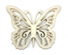 23" X 19" X 4" Light Yellow Rustic Butterfly Wooden  Wall Decor - Homeroots