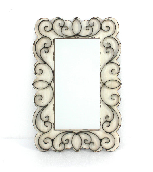 White Framed Accent Mirror