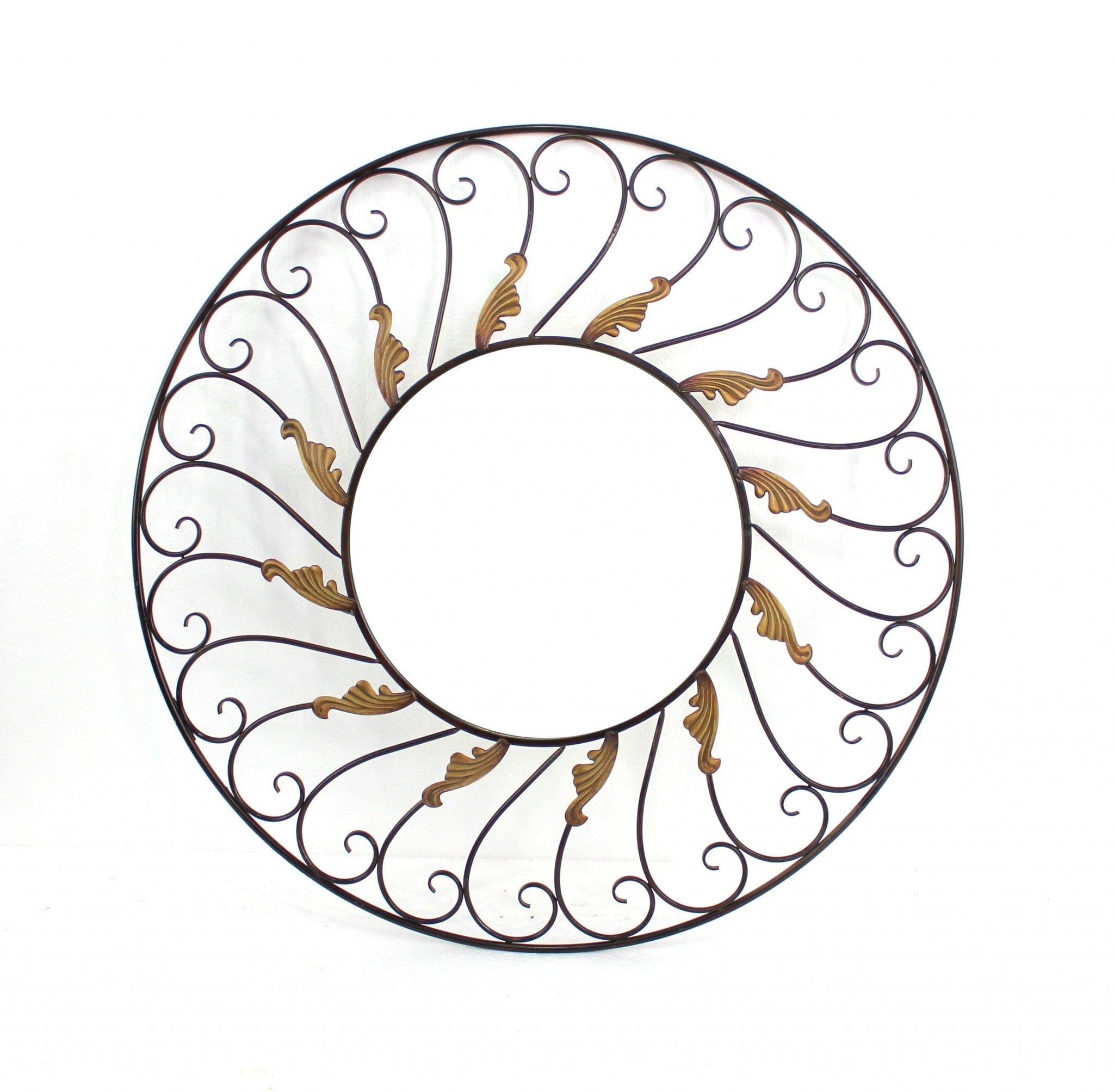 Bronze Round Accent Metal Mirror - Homeroots