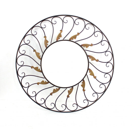 Bronze Round Accent Metal Mirror - Homeroots