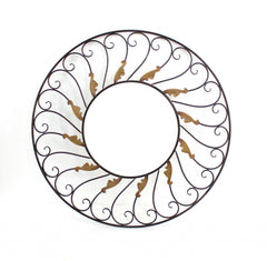 Bronze Round Accent Metal Mirror - Homeroots