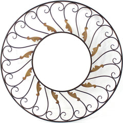 Bronze Round Accent Metal Mirror - Homeroots