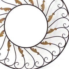 Bronze Round Accent Metal Mirror - Homeroots