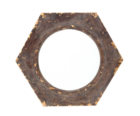 Bronze Hexagon Accent Mirror - Homeroots