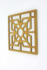 24" X 24" X 1" Bright Gold Mirrored Wooden  Wall Decor - Homeroots