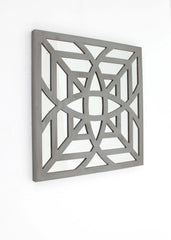 24" X 24" X 1" Gray Mirrored Square Wooden  Wall Decor - Homeroots