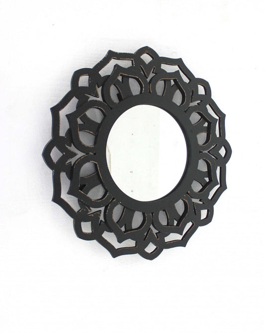 Black Round Accent Mirror