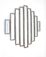 36" X 36" X 2" Silver Rustic Multi Mirrored Wall Sculpture - Homeroots