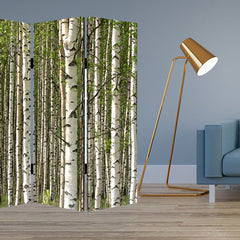 84" X 84" Multi Color Wood Canvas Prolific Forrest  Screen - Homeroots