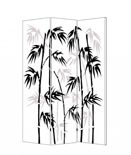 48 X 72 Multi Color Wood Canvas Bamboo Leaf  Screen - Homeroots