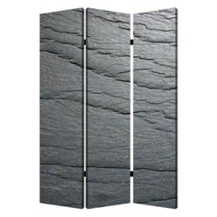 48" X 72" Multi Color Wood Canvas Black Slate  Screen - Homeroots