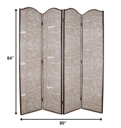 80 X 84 Tan Wood Galore  Screen - Homeroots