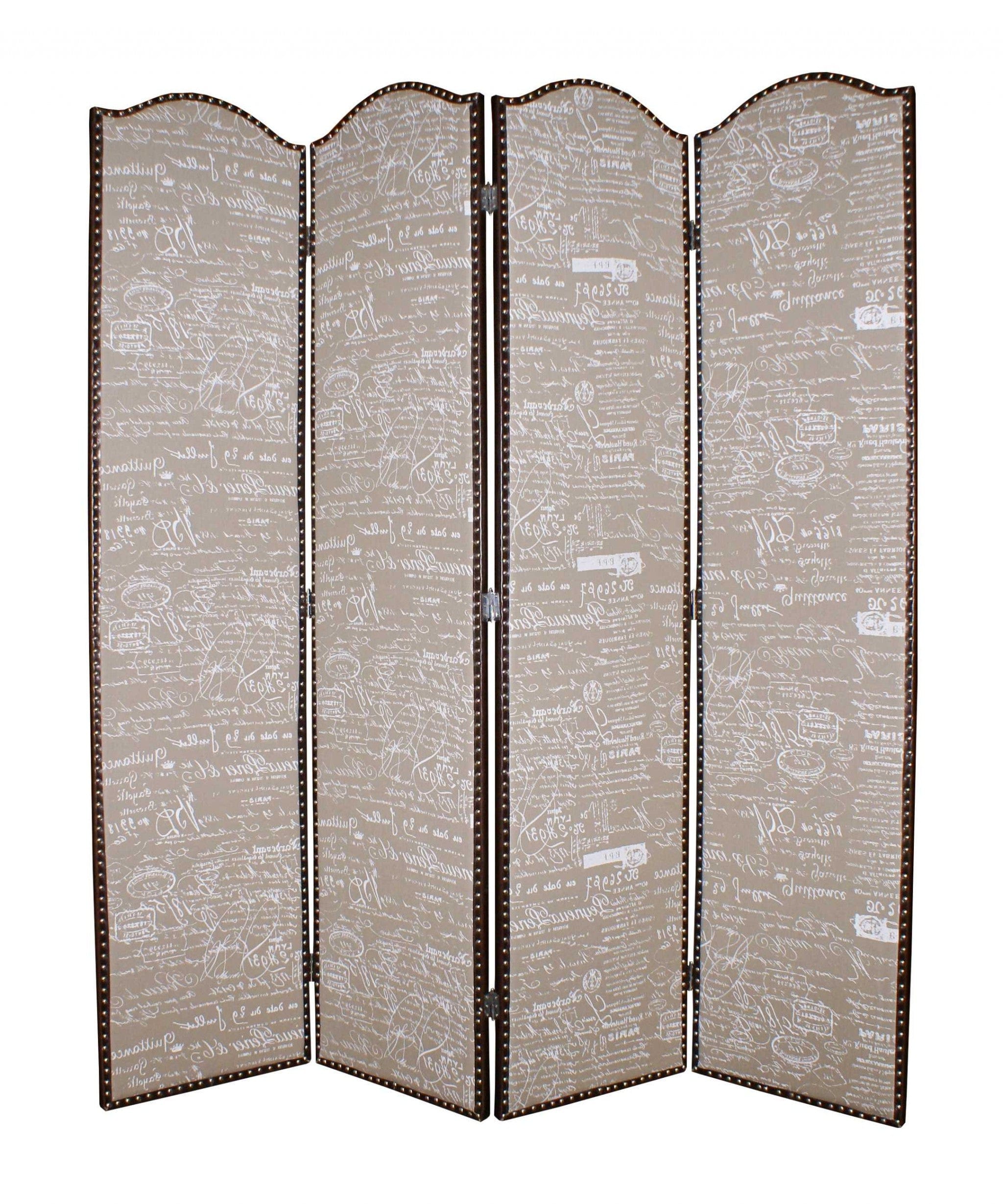 80 X 84 Tan Wood Galore  Screen - Homeroots