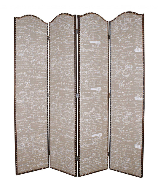 80 X 84 Tan Wood Galore  Screen - Homeroots