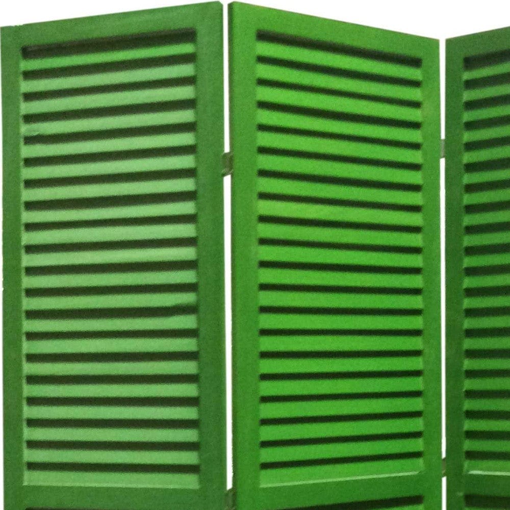 48" X 67" Green Wood Shutter Screen