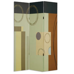 48" X 72" Multi Color Wood Canvas 3 Panel Screen - Homeroots