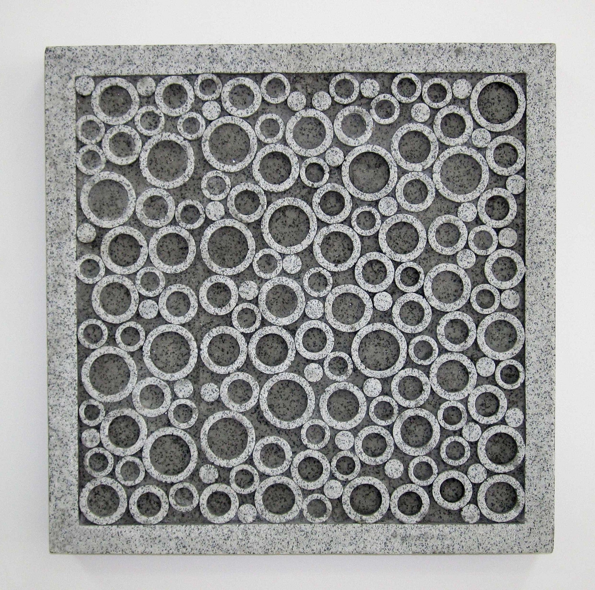 17" X 17" X 2" Brown Sandstone Square Bubble Design - Wall Decor - Homeroots