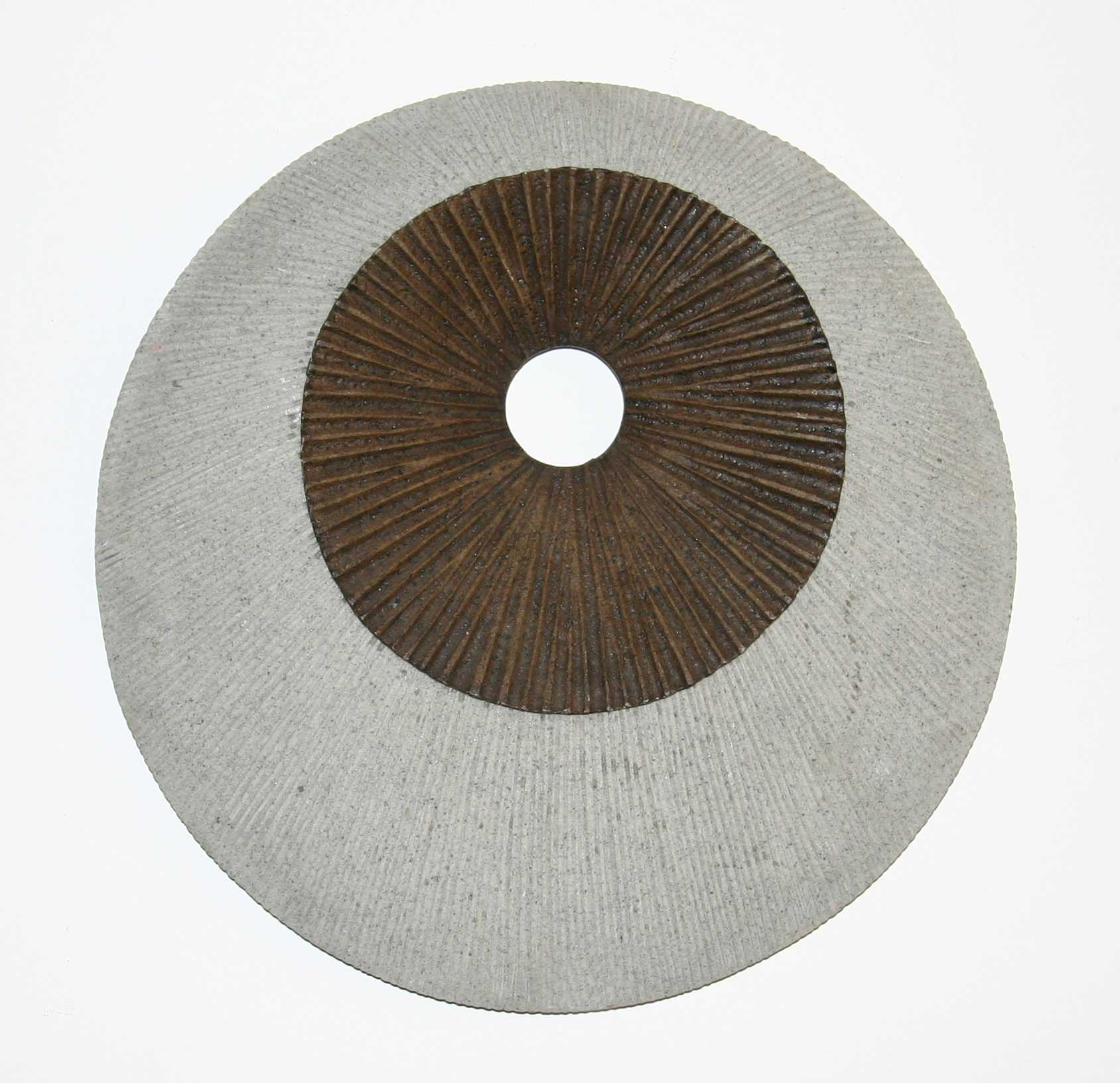 27" X 27" X 3" Brown & Gray Round Double Layer Ribbed  Wall Decor - Homeroots