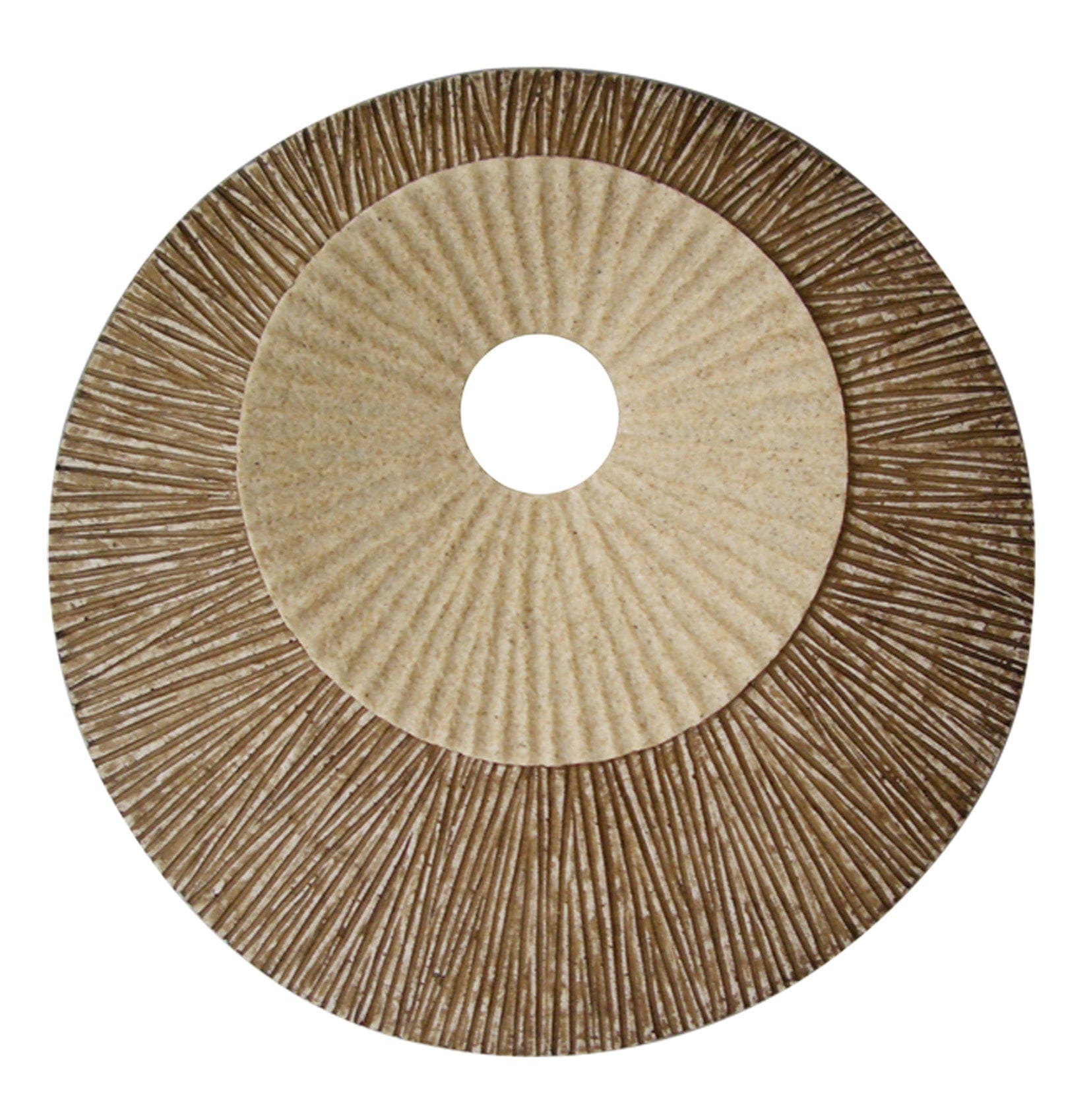 27" X 27"X 3" Brown Round Double Layer Ribbed  Wall Plaque - Homeroots