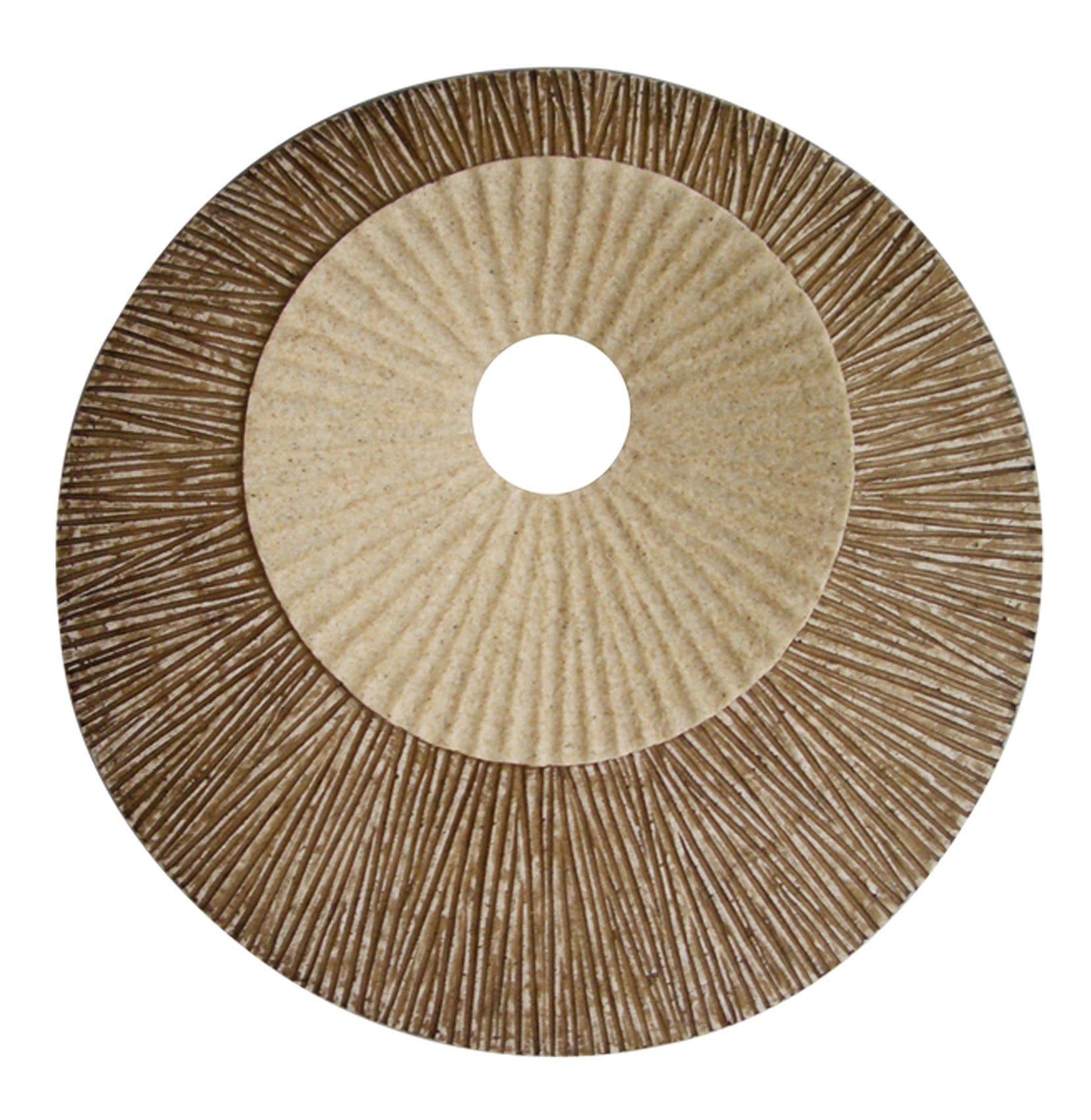 27" X 27"X 3" Brown Round Double Layer Ribbed  Wall Plaque - Homeroots