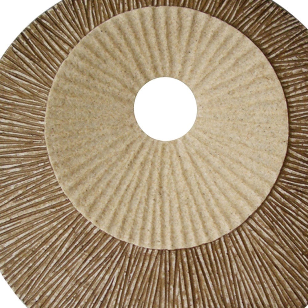 27" X 27"X 3" Brown Round Double Layer Ribbed  Wall Plaque - Homeroots