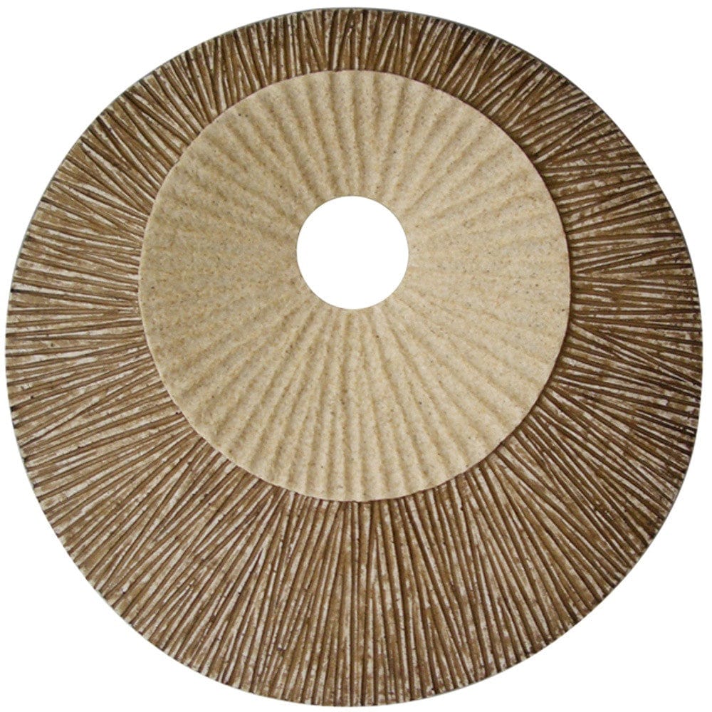 27" X 27"X 3" Brown Round Double Layer Ribbed  Wall Plaque - Homeroots