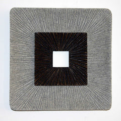 Brown & Gray Square Ribbed Minimalistic Wall Art