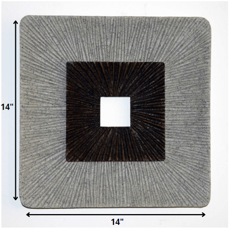 Brown & Gray Square Ribbed Minimalistic Wall Art