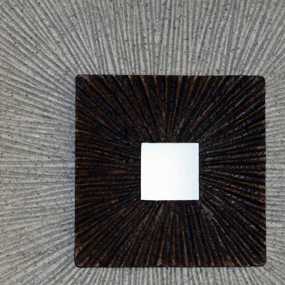 Brown & Gray Square Ribbed Minimalistic Wall Art