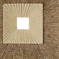 Placa de pared cuadrada cóncava de doble capa acanalada de color marrón de 19" x 19" x 2,5"