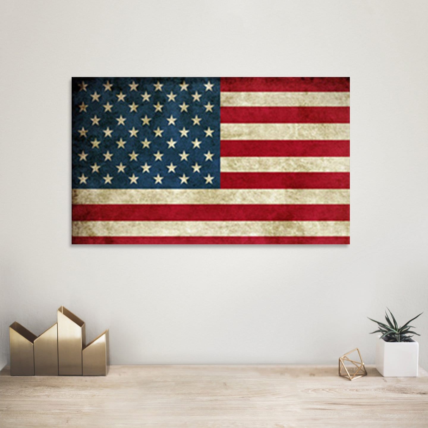 USA Flag Canvas Print Wall Art 2 Piece Set Wall Art