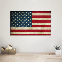 USA Flag Canvas Print Wall Art 2 Piece Set Wall Art