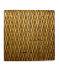 1 x 24 x 24 Gold Metallic Ridge - Arte de pared Arte de pared de madera