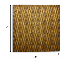 1 x 24 x 24 Gold Metallic Ridge - Arte de pared Arte de pared de madera