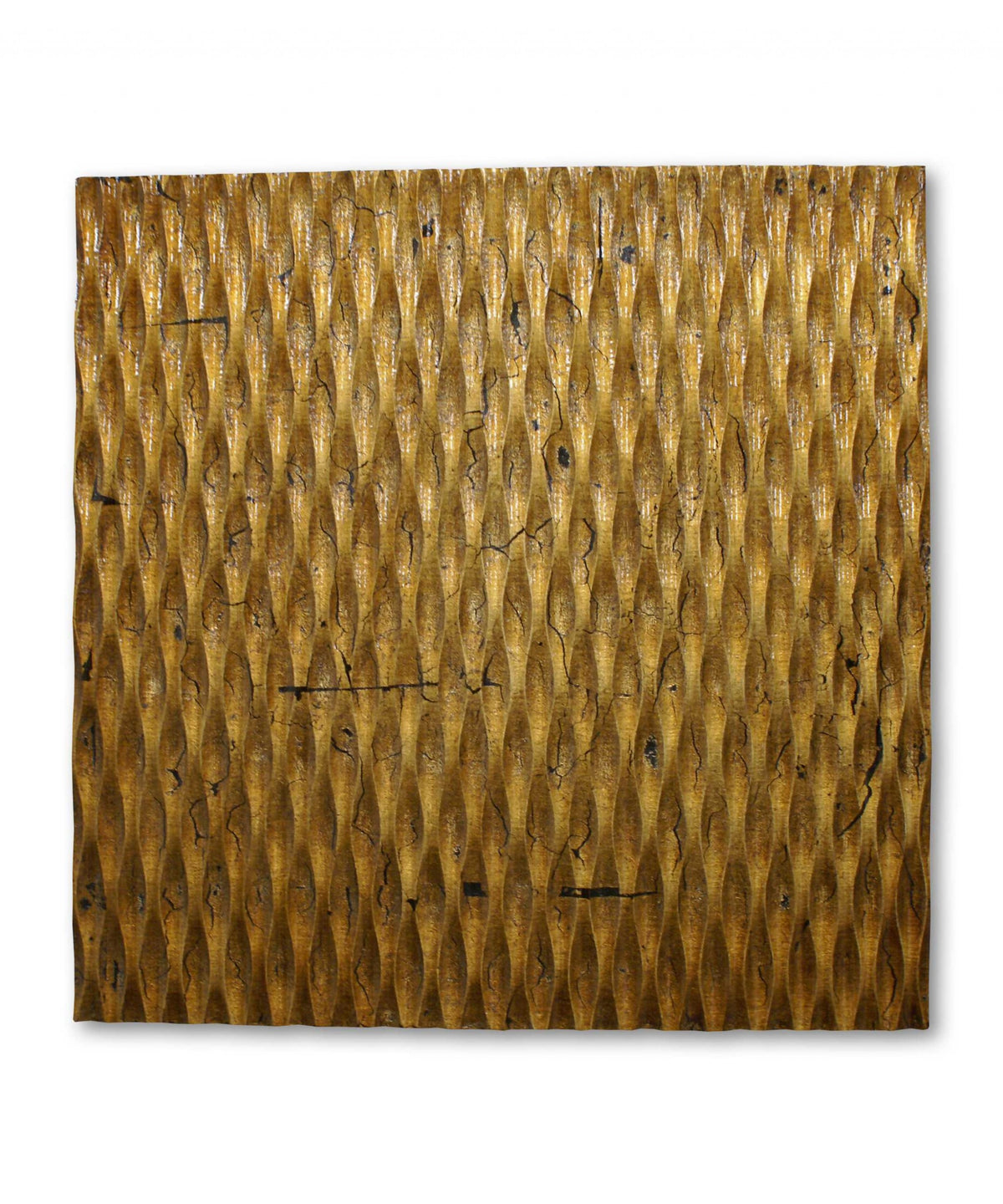 1 x 24 x 24 Gold Metallic Ridge - Arte de pared Arte de pared de madera