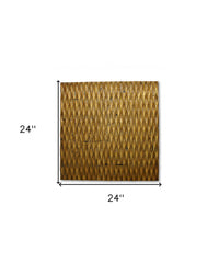 1 x 24 x 24 Gold Metallic Ridge - Arte de pared Arte de pared de madera