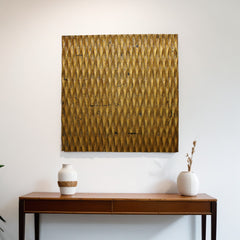 1 x 24 x 24 Gold Metallic Ridge - Arte de pared Arte de pared de madera