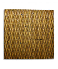 36" X 36" X 1" Raw Wood Look Gold Finish Square Wall Art - Homeroots