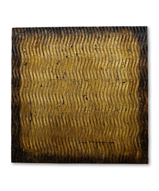 Bronze Metallic Ridge Wood Wall Art - Homeroots