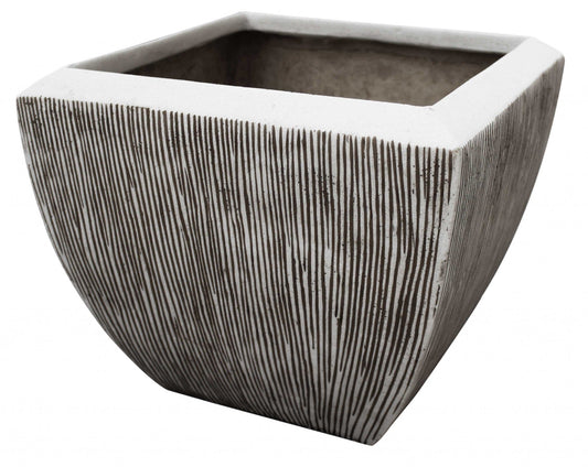 Large Distressed And Ribbed Flower Pot Planter